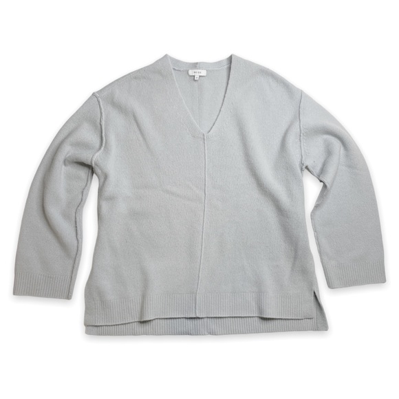 Reiss Serafina Jumper Oversized V Neck Sweater Pale Blue Grey Small - Picture 3 of 11